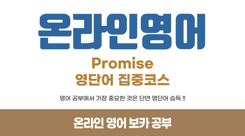온라인영어: Promise Voca, 하루 1장으로 영어 실력 확실히 쌓기! 영어 공부의 핵심, 영단어 습득이 답이다!